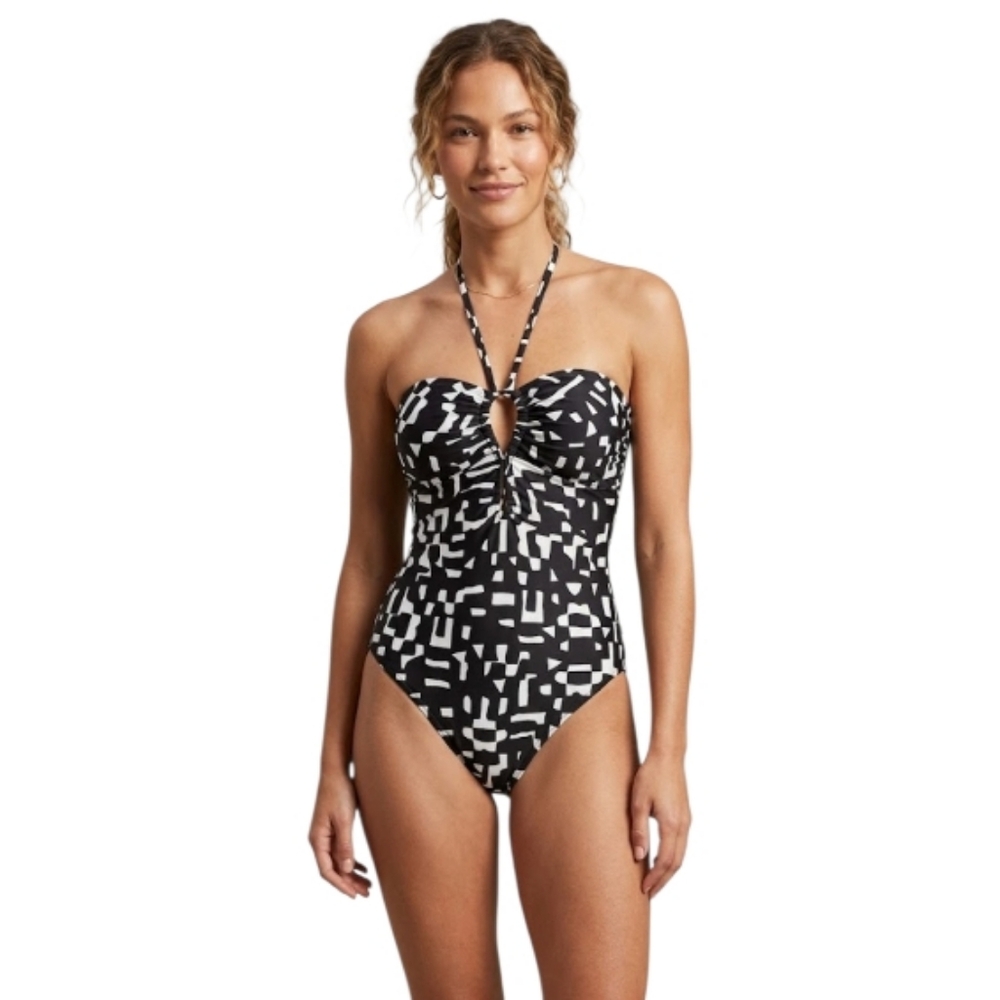 NWT Banana Republic Factory Black and White‎ Geometric Print Swimsuit XS
